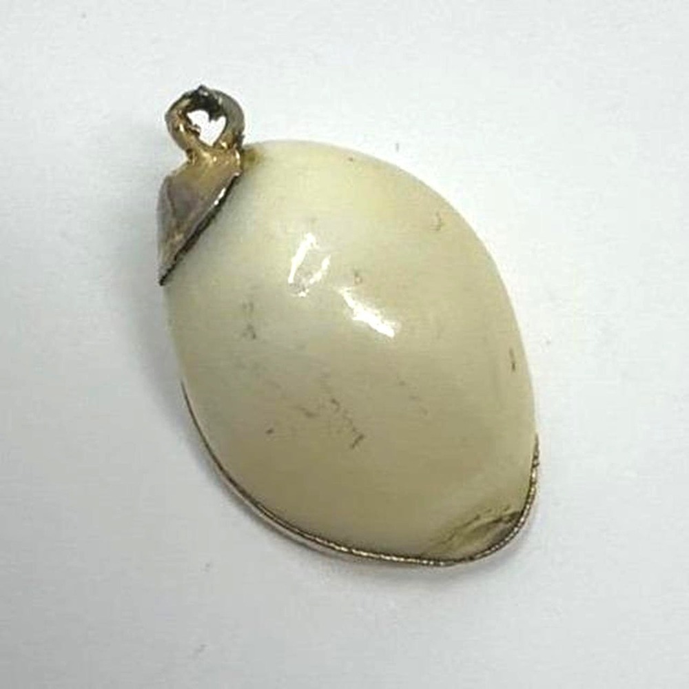 Vintage Enameled Shell Pendant